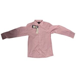 Tommy Hilfiger Boys Gingham Dress Shirt Pink Size 7 Long‎ Sleeve Button Up